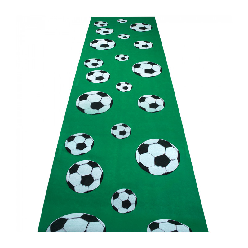 Párty zelený koberec s potiskem fotbal