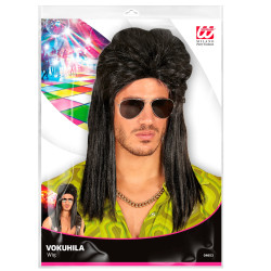 Pánska parochňa s rockovým štýlom, čierna