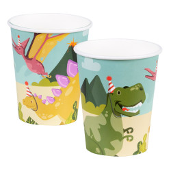 Papierové poháre s motívom dinosaurov, 10 ks
