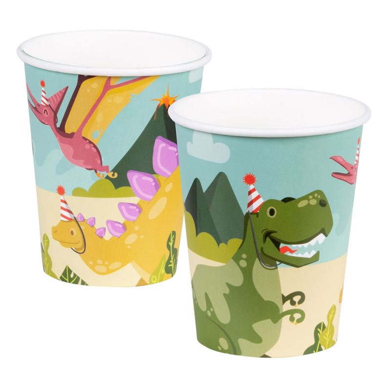 Papierové poháre s motívom dinosaurov, 10 ks