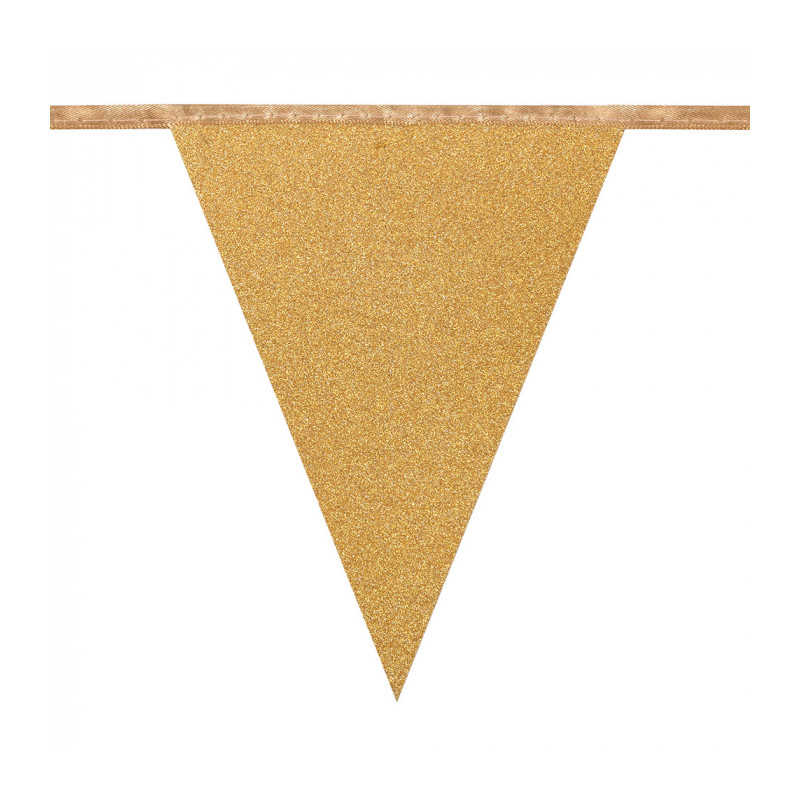 Glitrová papírová girlanda zlatá silvestrovská