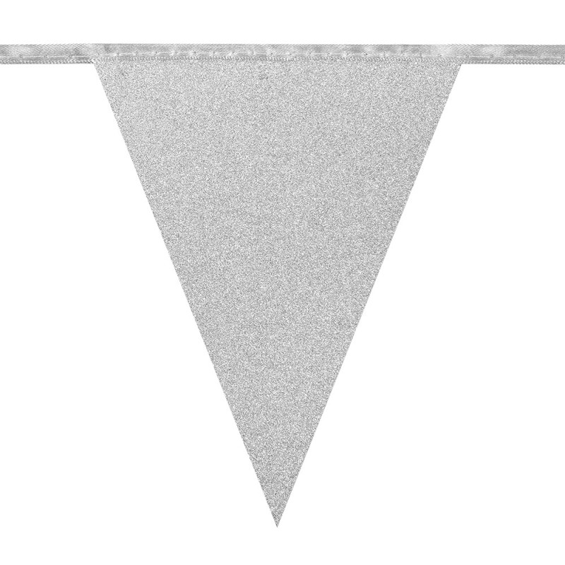 Glitrová papírová girlanda stříbrná silvestrovská