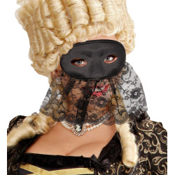 Škraboška se závojem černá