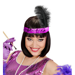 Čelenka charleston flitrová fialová