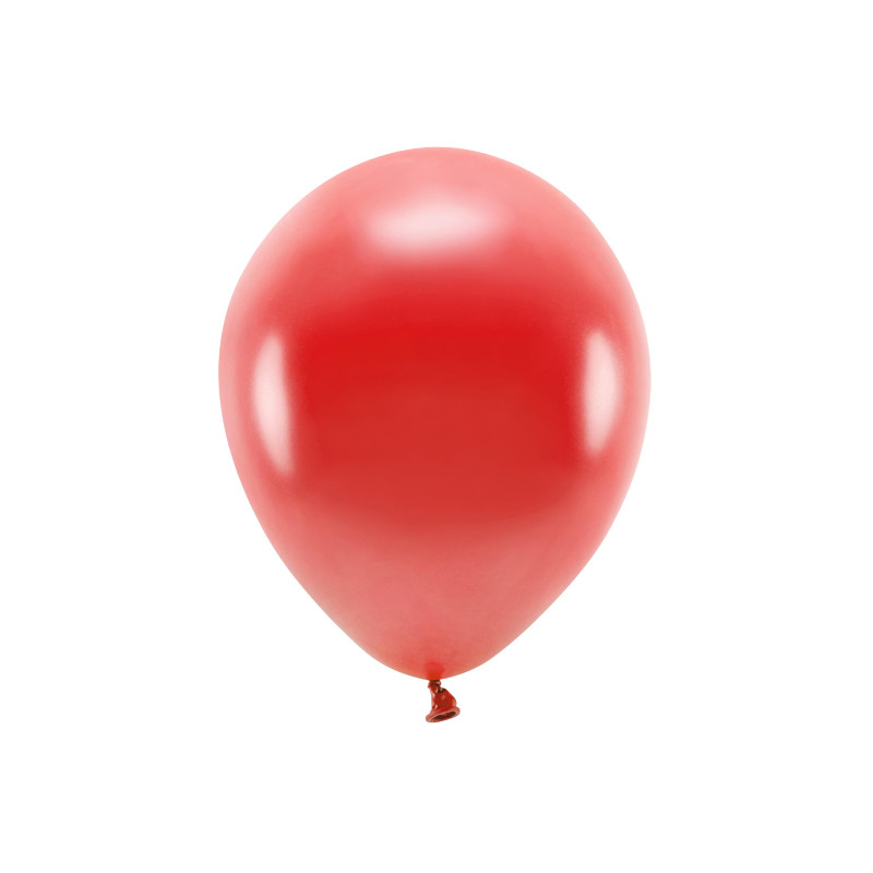 Sada 10 červených metalických balónků 30 cm