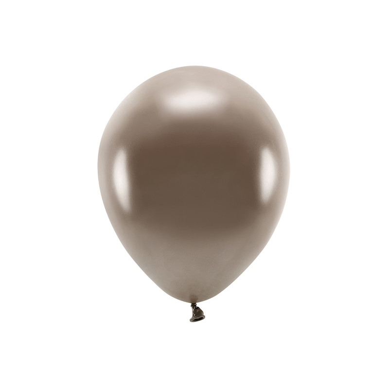 Sada 10 hnědých metalických balónků 30 cm