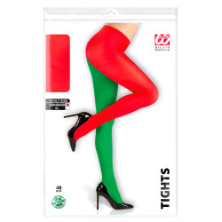 Červeno -zelené punčocháče pro klauna vel. S-L