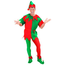 Červeno -zelené punčocháče pro klauna XL