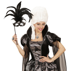 Škraboška s držátkem černá