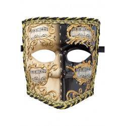 Maska v benátskom štýle s hudobnými motívmi