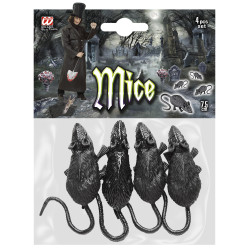 Myšky dekorace - 4 ks - 9 cm