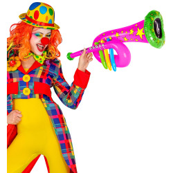 Nafukovací růžová klaunská trumpeta