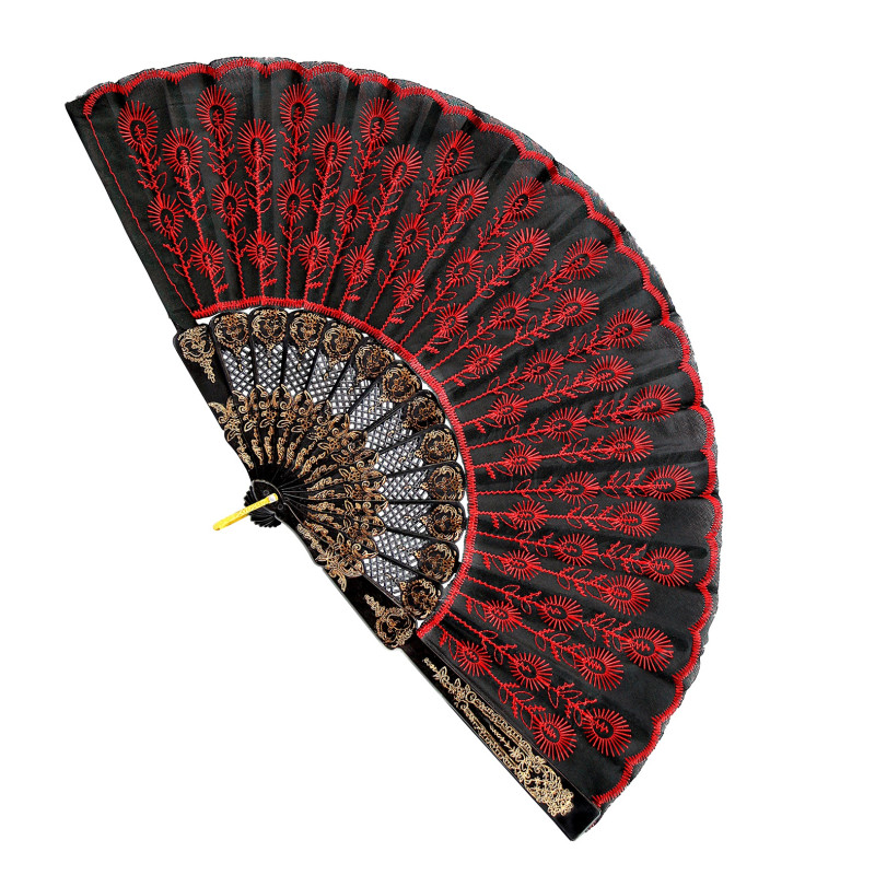 Červený látkový ventilátor