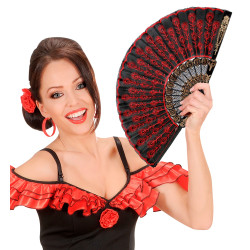 Červený látkový ventilátor