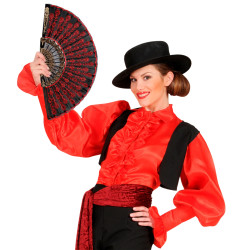 Červený látkový ventilátor