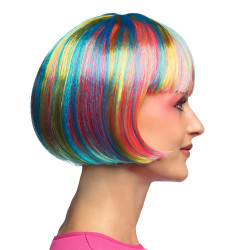 Vícebarevná dámská paruka mikádo s ofinou