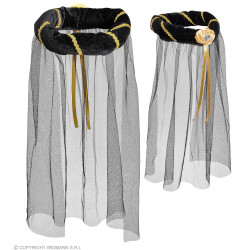 Černá středověká čelenka se závojem