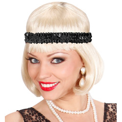 Charlestonová flitrová čelenka černá