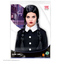 Dětská paruka Wednesday s culíky