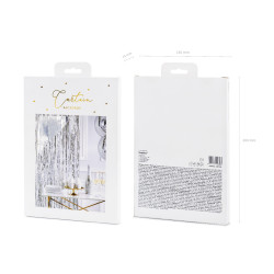 Strieborná dekoratívna závesná záclona 0,9 x 2,5 m