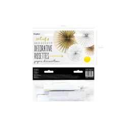 Rozety bílozlaté - dekorace 4 ks
