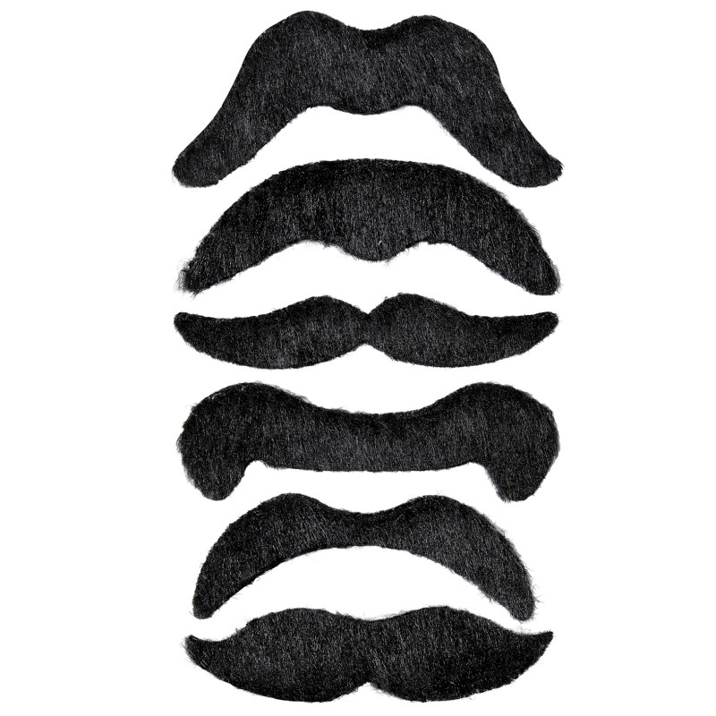 Kníry kovboj černé samolepící 6 ks