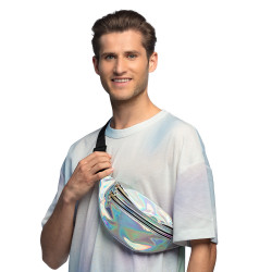 Retro strieborná taška na opasok