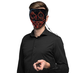 Svítící LED maska usměvavého zabijáka červená