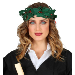 Věnec pro absolventy zelený s červenou stužkou