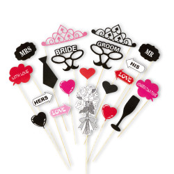 Sada pro fotokoutek Ženich a nevěsta 20 ks