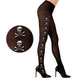 Pirátské punčocháče s lebkami XL