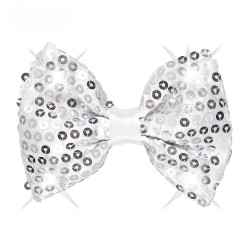 Strieborná trblietavá motýliková mašľa