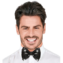 Čierna blikajúca motýlik s flitrami