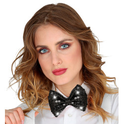 Čierna blikajúca motýlik s flitrami