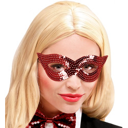 Škraboška červená flitrová