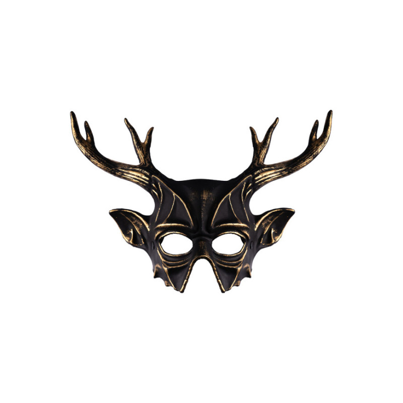 Démonická maska s parohami jeleňa