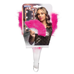 Vějíř růžový z peří