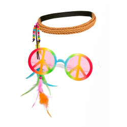 Sada hippie brýle s čelenkou