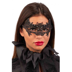 Čipkovaná maska netopier s kamienkami