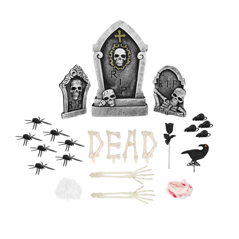 Halloween dekorácia s náhrobným kameňom