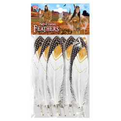 Indiánské peří 12 ks