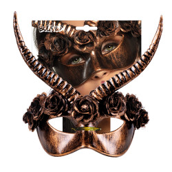 Maska s rožkami voodoo