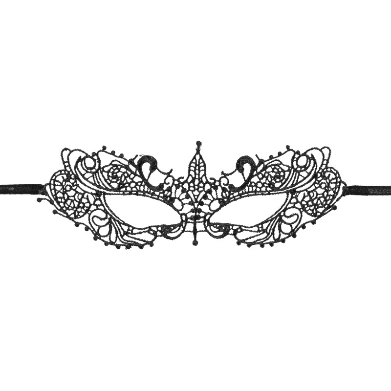 Čierna čipkovaná maska, vzor 1