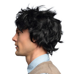 Pánská černá paruka Nerd