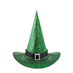 Zelený čarodějnický klobouk metalic