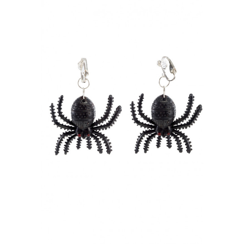 Čierne náušnice s pavúkmi