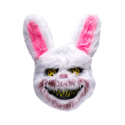 Plastová maska strašidelného zajaca s plyšom