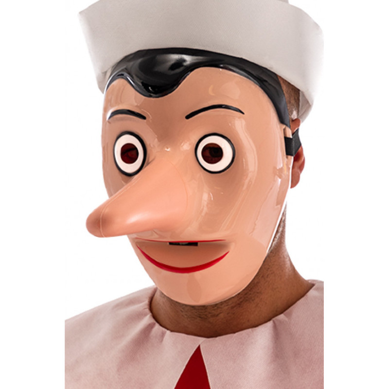Pinocchio maska vyrobená z pevného plastu