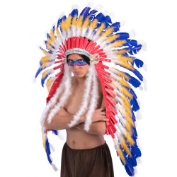 Luxusní indiánská čelenka péřová Apač
