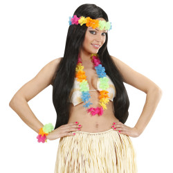 Havajská sada - věnec čelenka a náramky